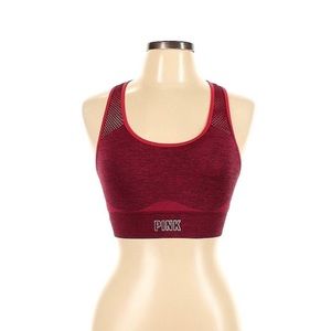Pink Victoria Secret Racerback Breathable Red Women's Sports Bra Size Medium